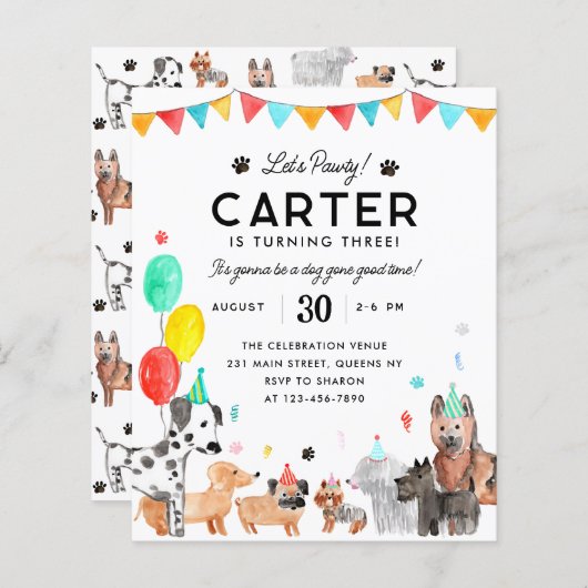 Budget Let's Pawty Party Kinder Puppy Dog Verjaard (Voorkant / Achterkant)