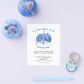 Budget Leuk Blauw Pompoen Baby Jongen Douche Uitno Flyer (Enkel)