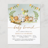 Budget Leuk Oerwoud Jongen Baby Brunch Uitnodiging (Voorkant)