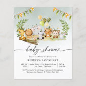 Budget Leuke Dierenjongen Baby shower Uitnodiging (Voorkant)