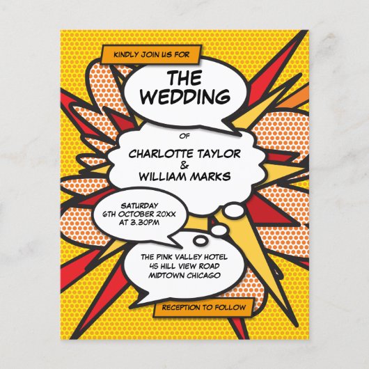Budget Leuke Geometrische Strip Bruiloft Uitnodigi (Voorkant)