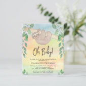 Budget Leuke luiaard Baby shower Invitation (Staand voorkant)