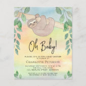Budget Leuke luiaard Baby shower Invitation (Voorkant)