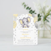BUDGET Leuke olifant gele ballonnen Baby shower (Staand voorkant)