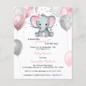 BUDGET Leuke Olifant Meisje Ballons Baby shower (Voorkant)