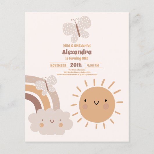 Budget Leuke Wild & Onederful 1e Verjaardag Flyer (Voorkant)