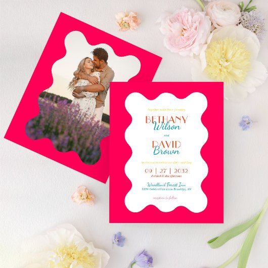 BUDGET Levendige Magenta Blauwgroen golf foto brui