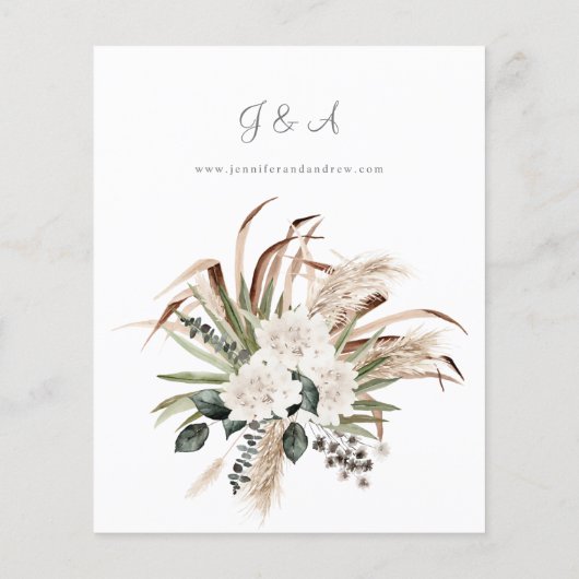 Budget LG Tekst Boho Eucalyptus Palm Floral Weding Flyer (Achterkant)