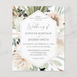 Budget LG Tekst Boho Eucalyptus Palm Floral Weding Flyer