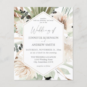 Budget LG Tekst Boho Eucalyptus Palm Floral Weding Flyer