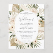 Budget LG Tekst Boho Pampas Grass Floral Wedding (Voorkant)