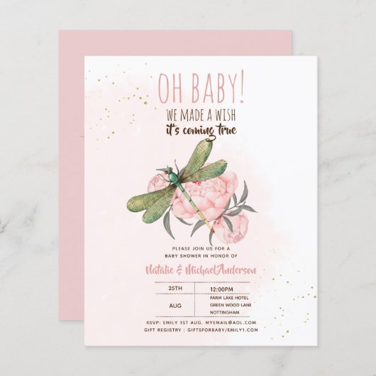 BUDGET LIBELLE Make A Wish Baby Shower Bloemen (Voorkant / Achterkant)