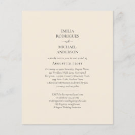 BUDGET Licht BEIGE Monochroom Huwelijk Flyer