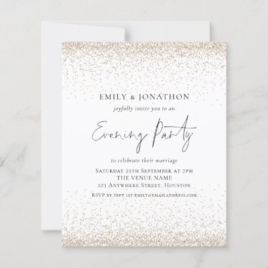 BUDGET Licht Glitter Evening uitnodiging (Voorkant)