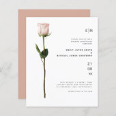 Budget Licht Roze Roos Modern Eenvoudig Bruiloft (Voorkant / Achterkant)