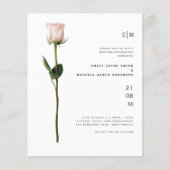 Budget Licht Roze Roos Modern Eenvoudig Bruiloft (Voorkant)