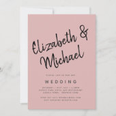 BUDGET Licht Roze Roze Monochroom Trouwfeest Kaart (Voorkant)