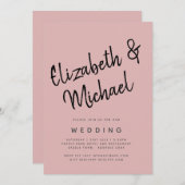 BUDGET Licht Roze Roze Monochroom Trouwfeest Kaart (Voorkant / Achterkant)