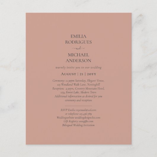 BUDGET Licht Terracotta Monochroom TROUWEN Flyer (Voorkant)