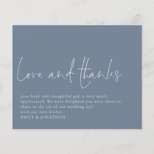 Budget Liefde Bedankt Foto Bruiloft Dank u Blauw (Voorkant)
