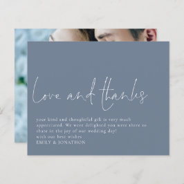 Budget Liefde Bedankt Foto Bruiloft Dank u Blauw