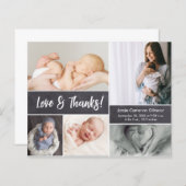 Budget Liefde en Bedankt Fotocollage Baby shower (Voorkant / Achterkant)