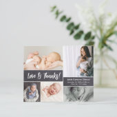 Budget Liefde en Bedankt Fotocollage Baby shower (Staand voorkant)