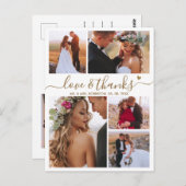 Budget Liefde en Dank Collage Trouw Trouwkaart Bed Briefkaart (Voorkant / Achterkant)