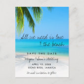Budget Liefde en het strand bruiloft Save the Date Aankondigingskaart (Voorkant)