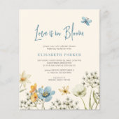 Budget liefde in bloei bruids douche uitnodiging flyer (Voorkant)
