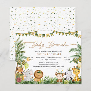 Budget Lieve Tropisch Jungle Baby Brunch Uitnodigi