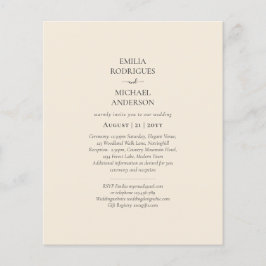BUDGET Light BEIGE Monochrome bruiloft Flyer
