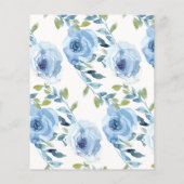 Budget Light Blue Floral Photo Weduwnaar Save Date (Achterkant)