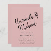 BUDGET Light Dusty Roos Pink Monochrome Weddenscha (Voorkant / Achterkant)