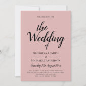 BUDGET Light Dusty Roos Pink Monochrome Weddenscha Kaart (Voorkant)