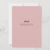 BUDGET Light Dusty Roos Pink Monochrome Weddenscha Kaart (Achterkant)