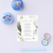 Budget Light Eucalyptus Glow Gold Graduparty Flyer (Enkel)