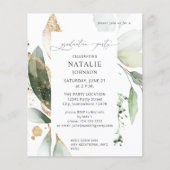 Budget Light Eucalyptus Glow Gold Graduparty Flyer (Voorkant)