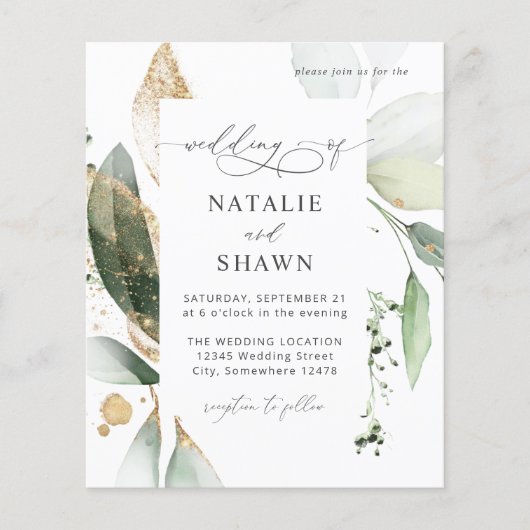 Budget Light Eucalyptus Glow Gold Weddenschap (Voorkant)