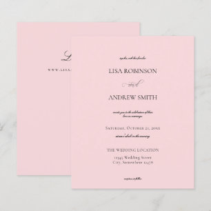 Budget Light Pink Calligraphy Wedding