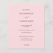 Budget Light Pink Wedding Flyer (Voorkant)