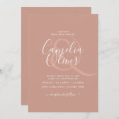 BUDGET Light Terracotta Monochrome WEDDING Kaart (Voorkant / Achterkant)