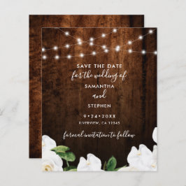 Budget Lights Rustic Wood Wedding Save The Date