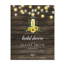 Budget Lights Sunflower Bridal Shower Invitation