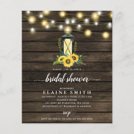 Budget Lights Sunflower Bridal Shower Invitation