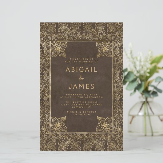 Budget Lijst Bruin Goud QR Code Huwelijk (Staand voorkant)