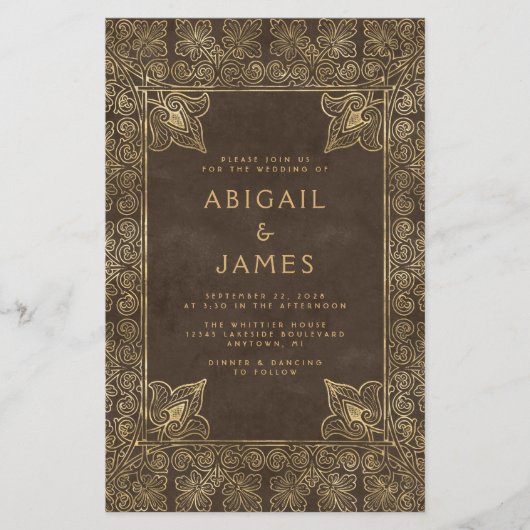 Budget Lijst Bruin Goud QR Code Huwelijk (Voorkant)