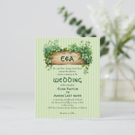 BUDGET Lijst St Patrick's Day huwelijksuitnodiging (Staand voorkant)