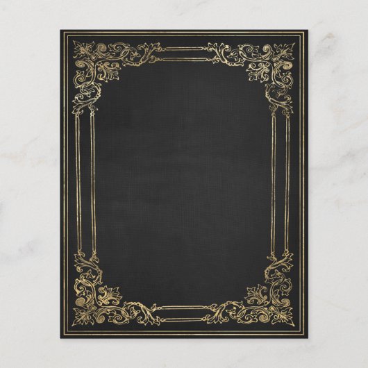 Budget Lijst Zwart Goud bruiloft Uitnodigen (Achterkant)