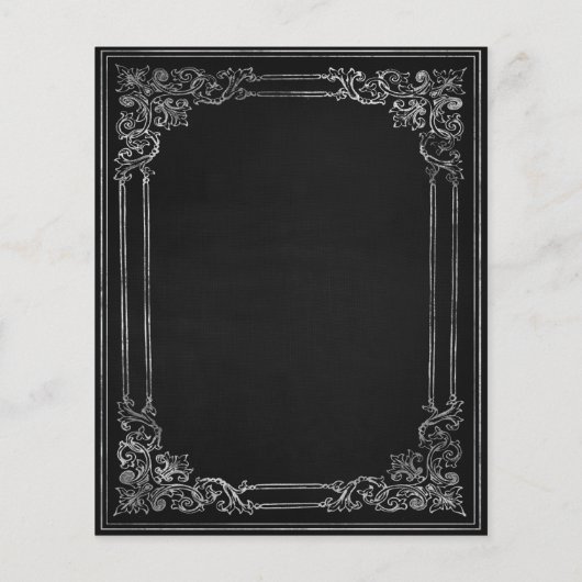 Budget  Lijst Zwart Zilver Huwelijksuitnodiging (Achterkant)